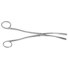 Endometrial Polyp Forceps V. Mueller Overstreet 9-1/4 Inch Length Surgical Grade Stainless Steel NonSterile NonLocking Finger Ring Handle Curved Hollow Fenestrated Rectangular Jaws