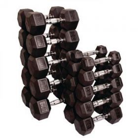 Individual Rubber Hex Dumbbell - 100 lb.