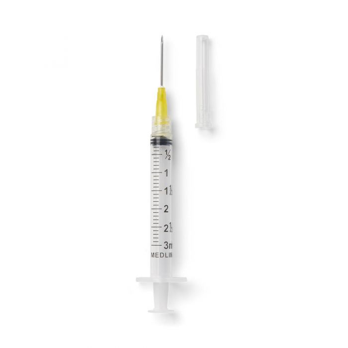 Luer-Lock Syringe with 20G x 1 Hypodermic Needle [3 mL]